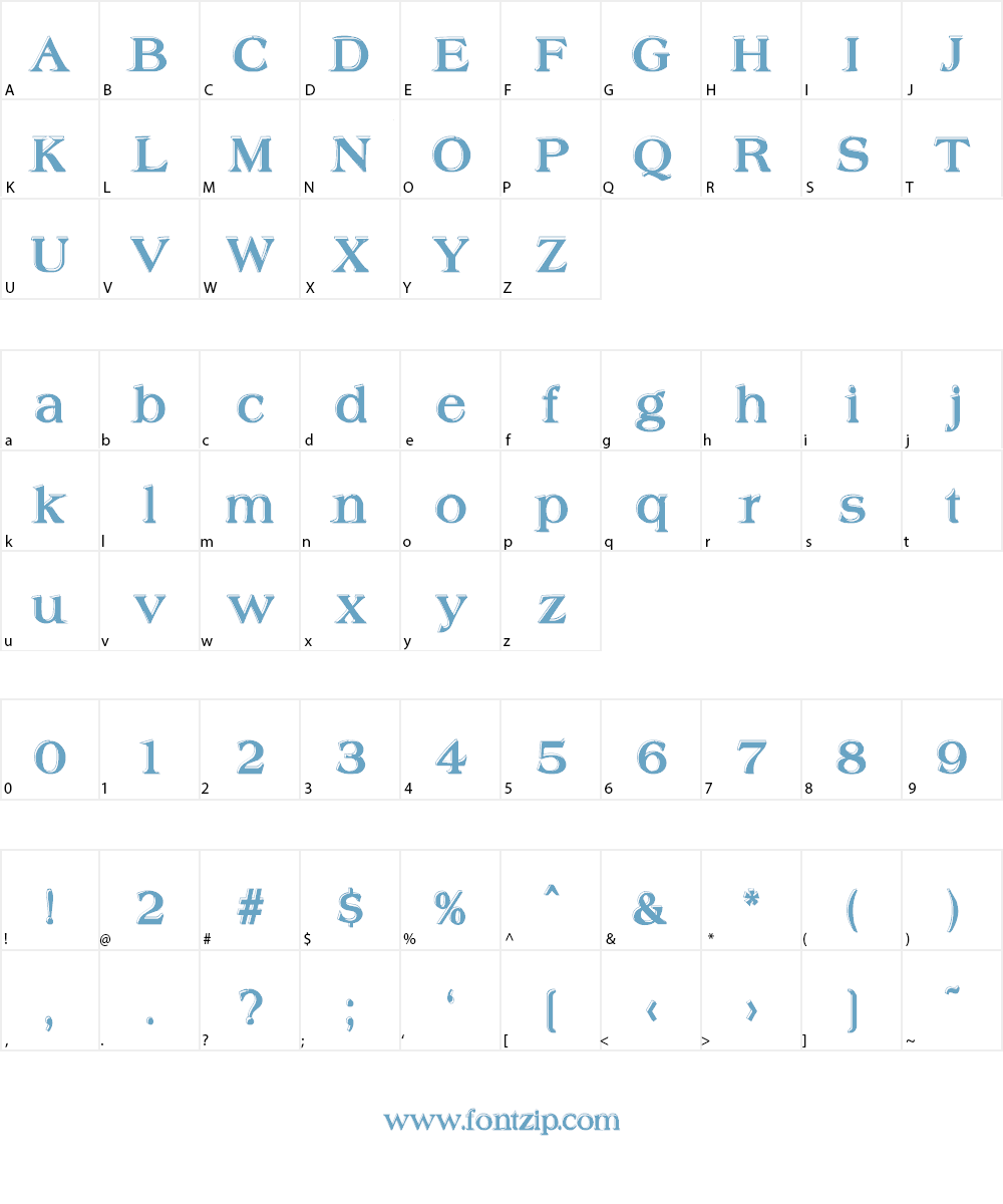 Offset Plain Font Character